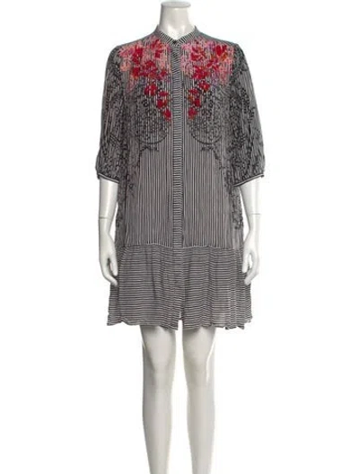 Pre-owned Saloni Silk Mini Dress In Black