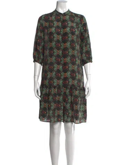 Pre-owned Saloni Silk Mini Dress In Black