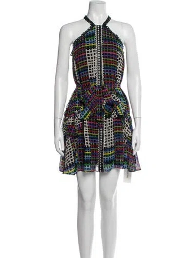 Pre-owned Saloni Silk Mini Dress In Black