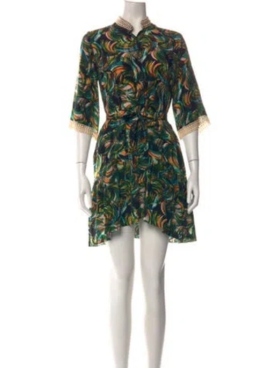 Pre-owned Saloni Silk Mini Dress In Black