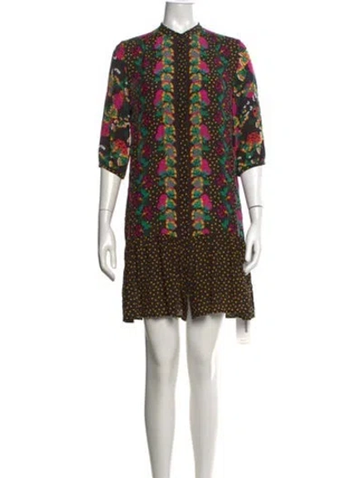 Pre-owned Saloni Silk Mini Dress In Black