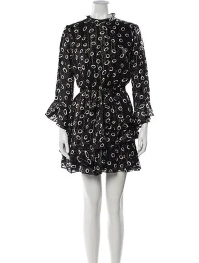 Pre-owned Saloni Silk Mini Dress In Black