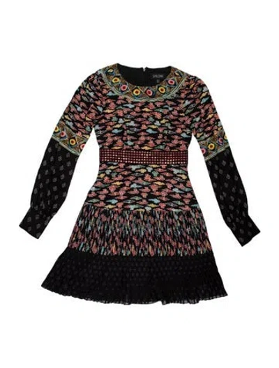 Pre-owned Saloni Silk Mini Dress In Black