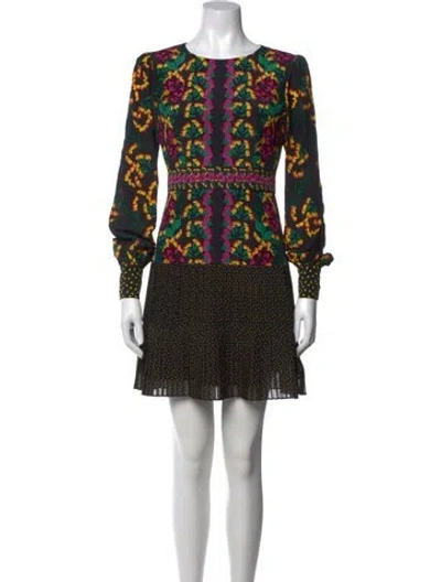 Pre-owned Saloni Silk Mini Dress In Black
