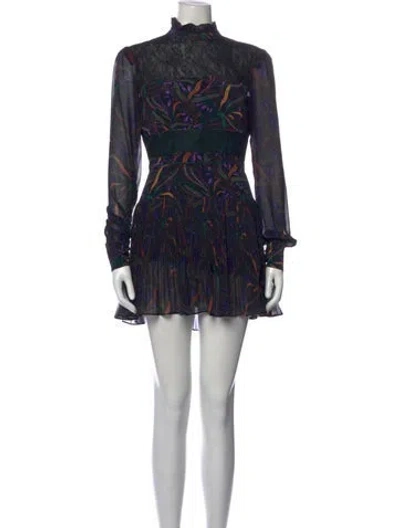Pre-owned Saloni Silk Mini Dress In Black