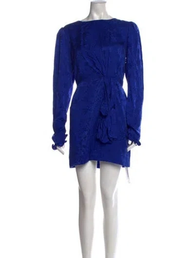 Pre-owned Saloni Silk Mini Dress In Blue