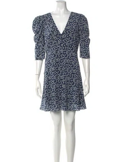 Pre-owned Saloni Silk Mini Dress In Blue