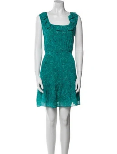 Pre-owned Saloni Silk Mini Dress In Blue