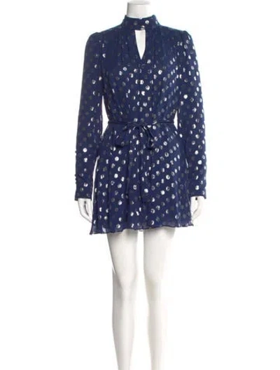 Pre-owned Saloni Silk Mini Dress In Blue