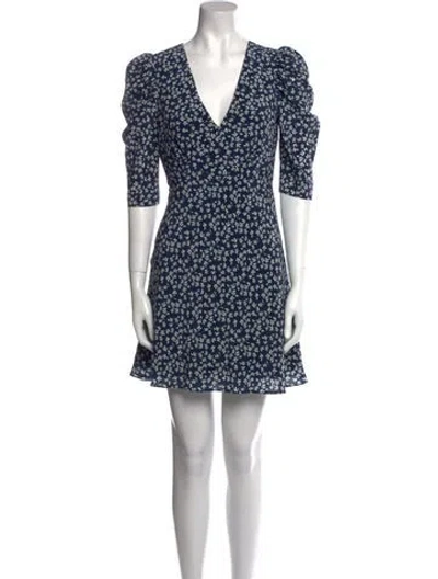 Pre-owned Saloni Silk Mini Dress In Blue