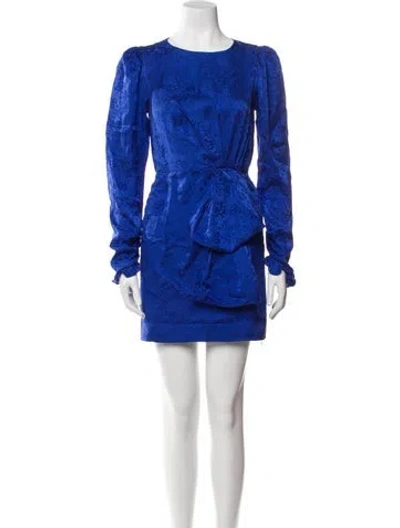 Pre-owned Saloni Silk Mini Dress In Blue