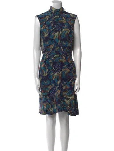 Pre-owned Saloni Silk Mini Dress In Blue