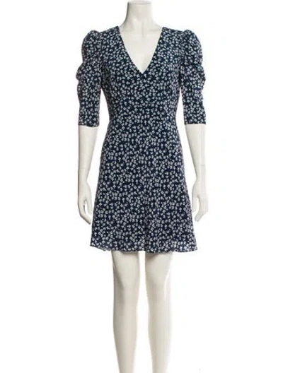 Pre-owned Saloni Silk Mini Dress In Blue