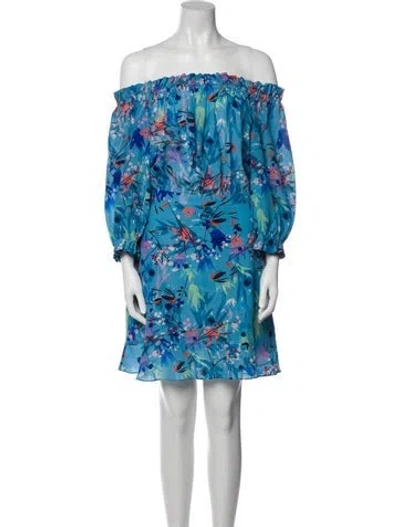 Pre-owned Saloni Silk Mini Dress In Blue