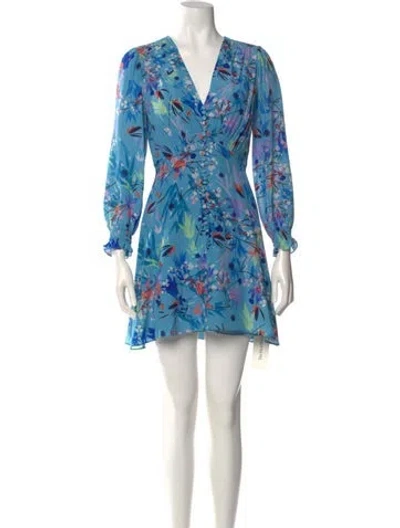 Pre-owned Saloni Silk Mini Dress In Blue