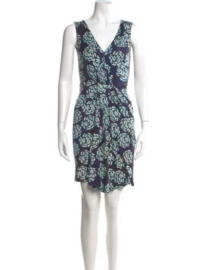 Pre-owned Saloni Silk Mini Dress In Blue