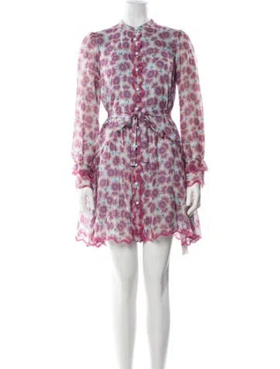 Pre-owned Saloni Silk Mini Dress In Blue