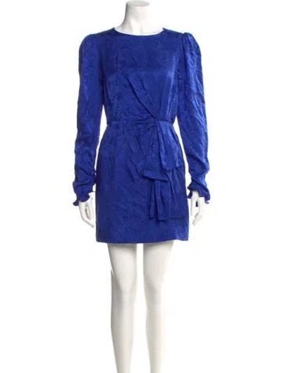 Pre-owned Saloni Silk Mini Dress In Blue