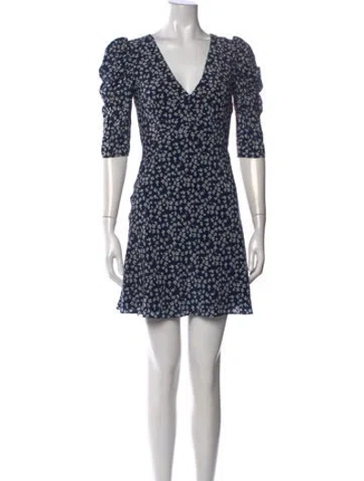 Pre-owned Saloni Silk Mini Dress In Blue