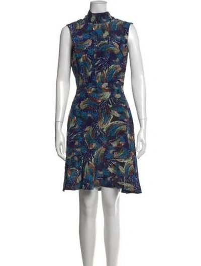 Pre-owned Saloni Silk Mini Dress In Blue
