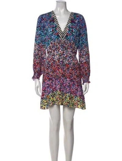 Pre-owned Saloni Silk Mini Dress In Blue