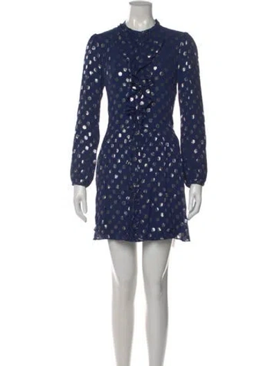 Pre-owned Saloni Silk Mini Dress In Blue
