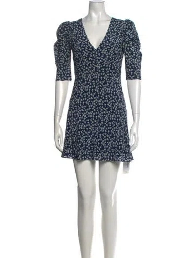 Pre-owned Saloni Silk Mini Dress In Blue