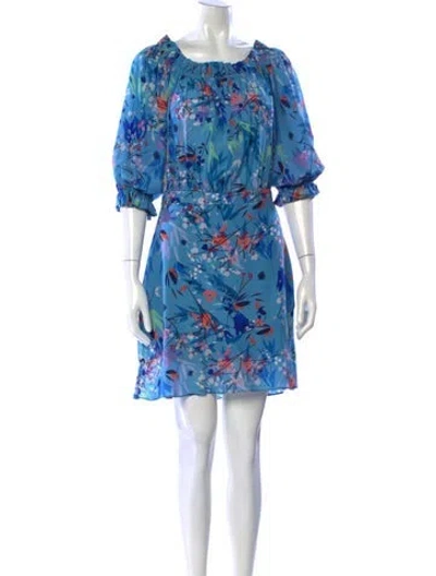 Pre-owned Saloni Silk Mini Dress In Blue