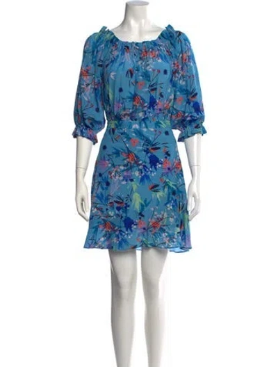 Pre-owned Saloni Silk Mini Dress In Blue