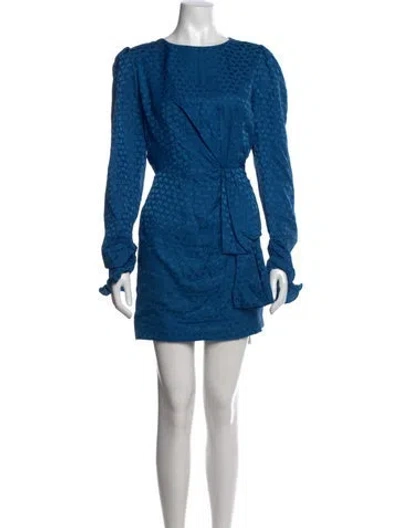 Pre-owned Saloni Silk Mini Dress In Blue