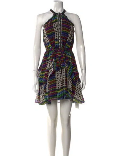Pre-owned Saloni Silk Mini Dress In Blue