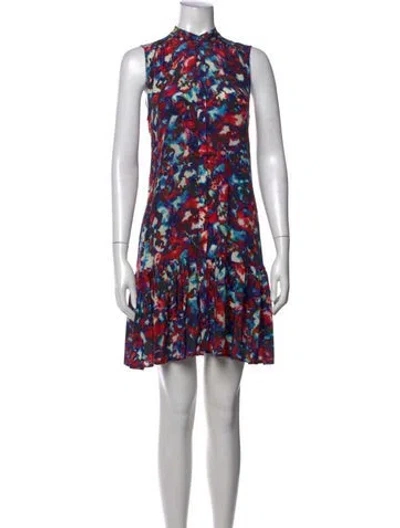 Pre-owned Saloni Silk Mini Dress In Blue