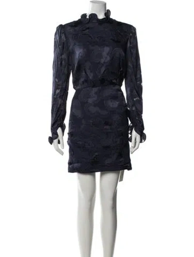 Pre-owned Saloni Silk Mini Dress In Blue