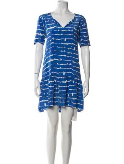 Pre-owned Saloni Silk Mini Dress In Blue