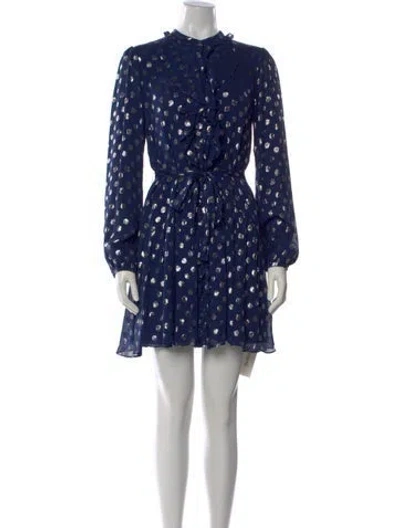 Pre-owned Saloni Silk Mini Dress In Blue