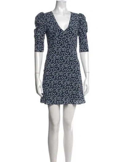 Pre-owned Saloni Silk Mini Dress In Blue