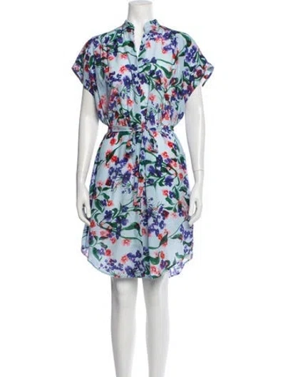 Pre-owned Saloni Silk Mini Dress In Blue