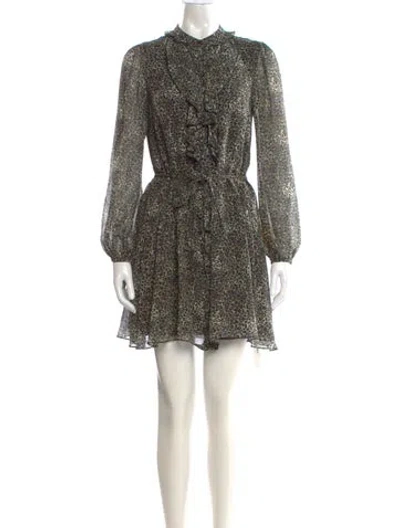 Pre-owned Saloni Silk Mini Dress In Brown