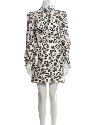 Pre-owned Saloni Silk Mini Dress In Gray