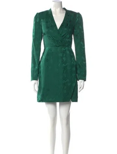 Pre-owned Saloni Silk Mini Dress In Green
