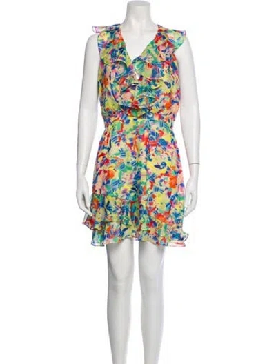 Pre-owned Saloni Silk Mini Dress In Green