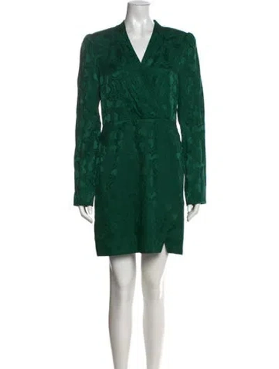 Pre-owned Saloni Silk Mini Dress In Green