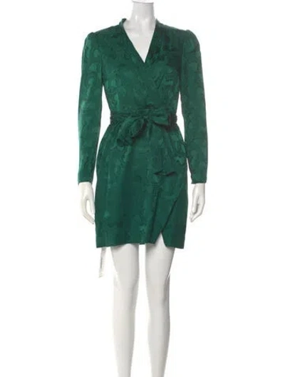 Pre-owned Saloni Silk Mini Dress In Green