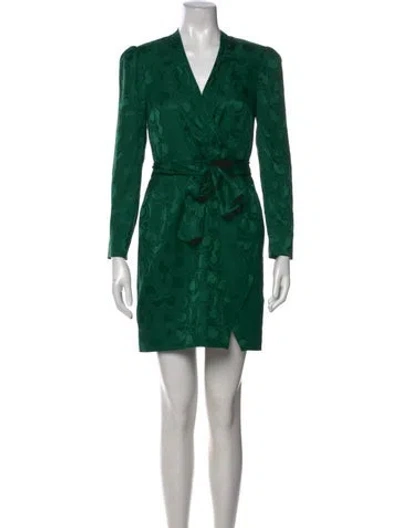 Pre-owned Saloni Silk Mini Dress In Green