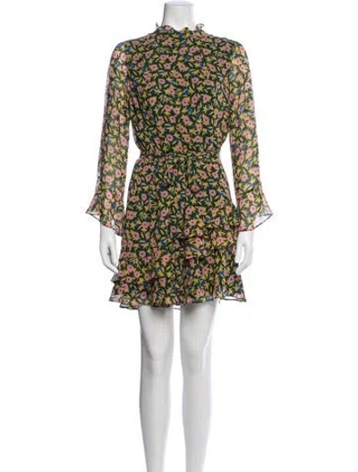 Pre-owned Saloni Silk Mini Dress In Green