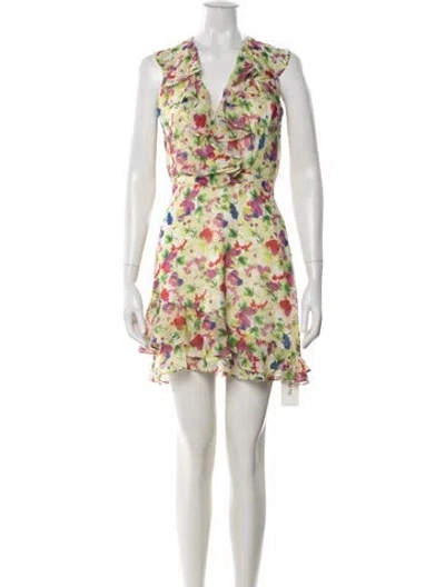 Pre-owned Saloni Silk Mini Dress In Green