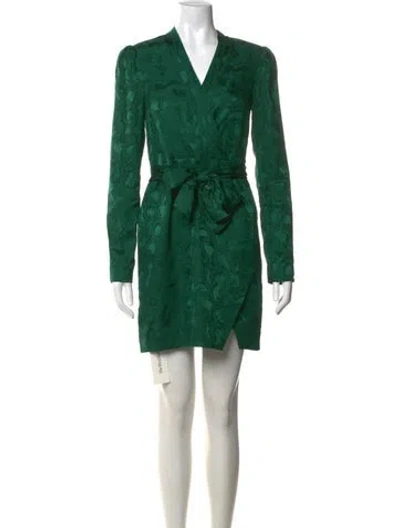 Pre-owned Saloni Silk Mini Dress In Green