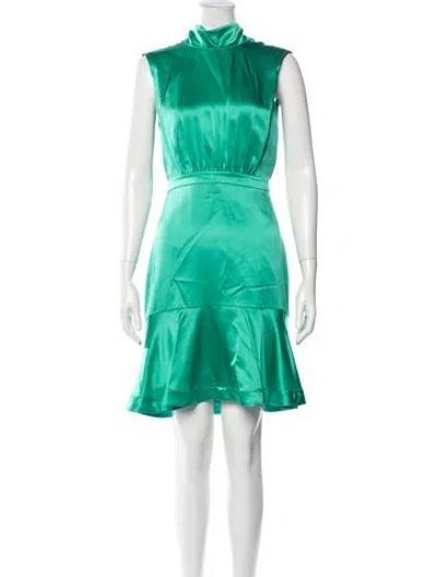 Pre-owned Saloni Silk Mini Dress In Green