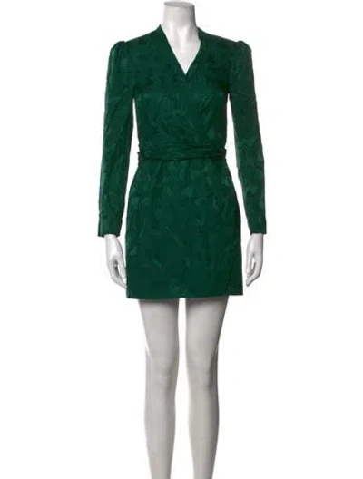 Pre-owned Saloni Silk Mini Dress In Green