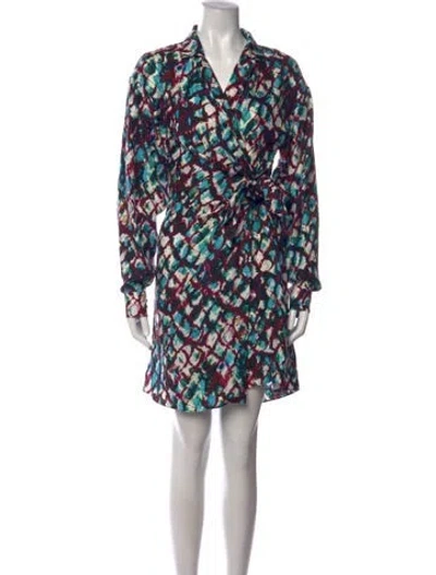 Pre-owned Saloni Silk Mini Dress In Green